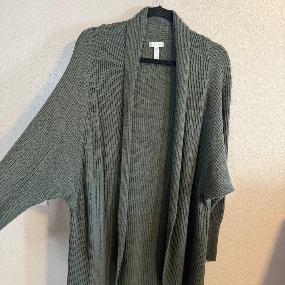 Leith Anthropologie Olive Green Ribbed Knit Cardigan Sweater Women's Size M